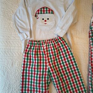 Santa Claus Kids Pajama Set - Red, Green, and White